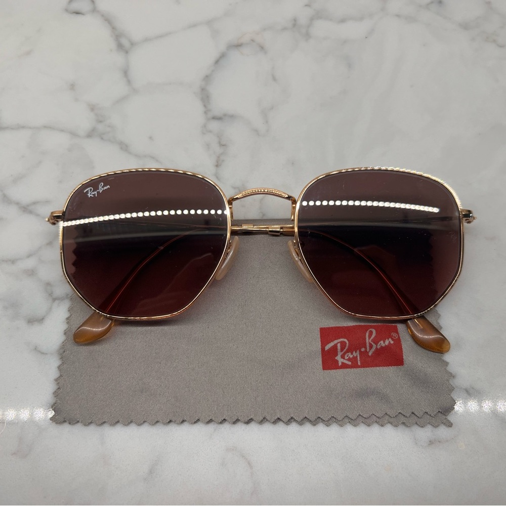 Brand new hexagon Ray Bans - brown lens